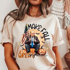 Trump 2024 Halloween Trumpkin Shirt Make Fall Great Again Trump Shirt