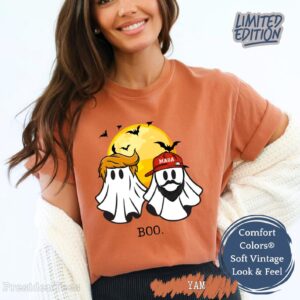 Trump 2024 Halloween Trumpkin Shirt Ghost BOO TShirt