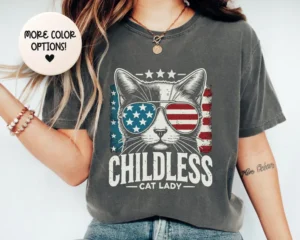 Patriotic Childless Cat Lady Shirt