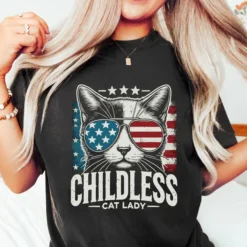 Patriotic Childless Cat Lady Shirt