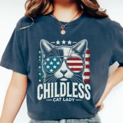 Patriotic Childless Cat Lady Shirt