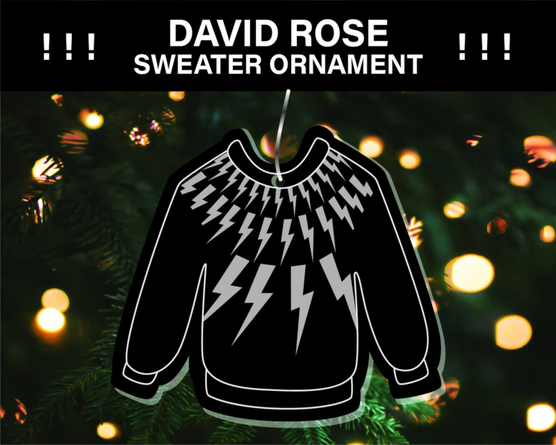 Many Bolts David Rose Sweater Ornament - Acrylic Schitts Creek Single Ornament